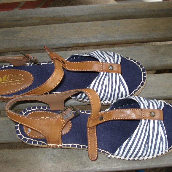 CLIFFS BY WHITE MOUNTAIN SANDALS NAVY BLUE SIZE 10M - Picture 2 of 7